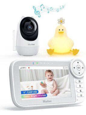 Color Night Vision Baby Monitor with 5” HD Display, 1080P Pan Tilt Zoom